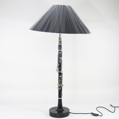 Lot 375 - A clarinet table lamp and shade, 92cm high...