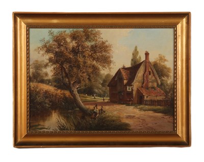 Lot 427 - Norwich School, country pub scene, oil on...