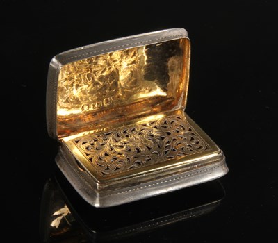 Lot 132 - A William IV silver vinaigrette, the top...