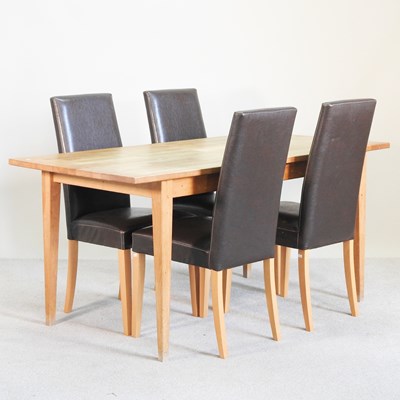 Lot 235 - A modern light oak dining table, 160cm wide,...