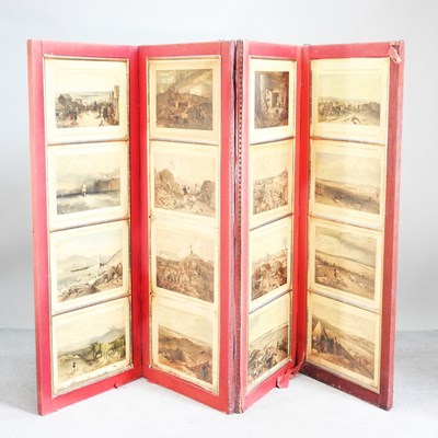 Lot 243 - A 19th century decoupage four fold dressing...