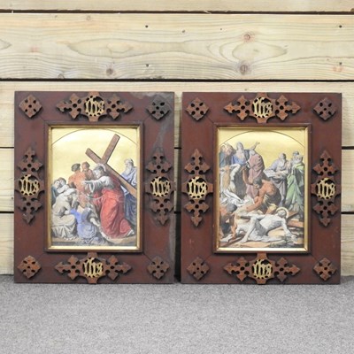 Lot 298 - Continental school, 19th century, religious scenes, a pair