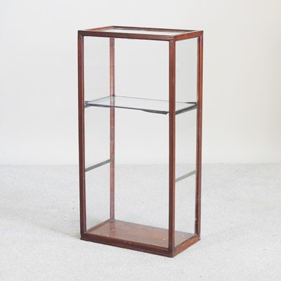 Lot 193 - A glazed display case, with glass shelf