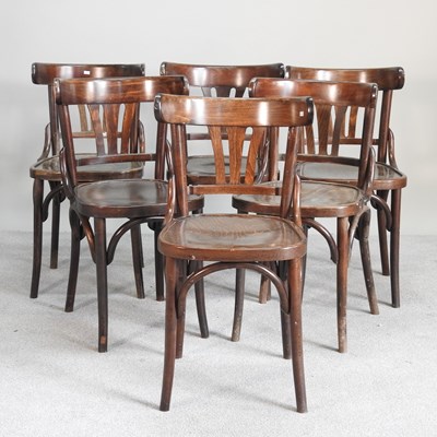 Lot 545 - A set of six Thonet style bentwood dining...