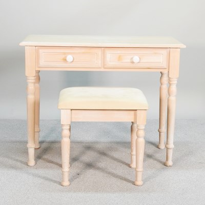 Lot 574 - A modern limed side table, 94cm wide, together...
