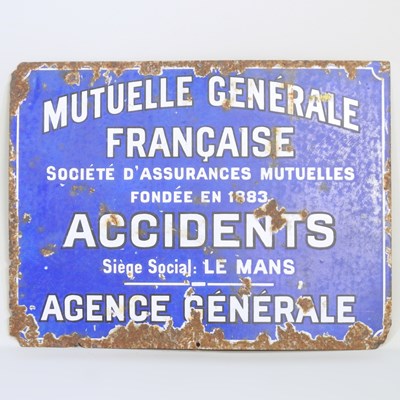 Lot 159 - A vintage French enamel advertising sign...