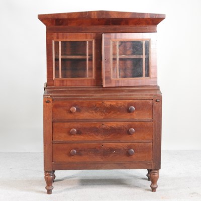 Lot 304 - A 19th century mahogany secretaire bookcase,...