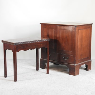 Lot 465 - A George III mahogany folding tea table, 86cm...