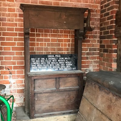 Lot 358 - A rare large 19th century wooden cheese press