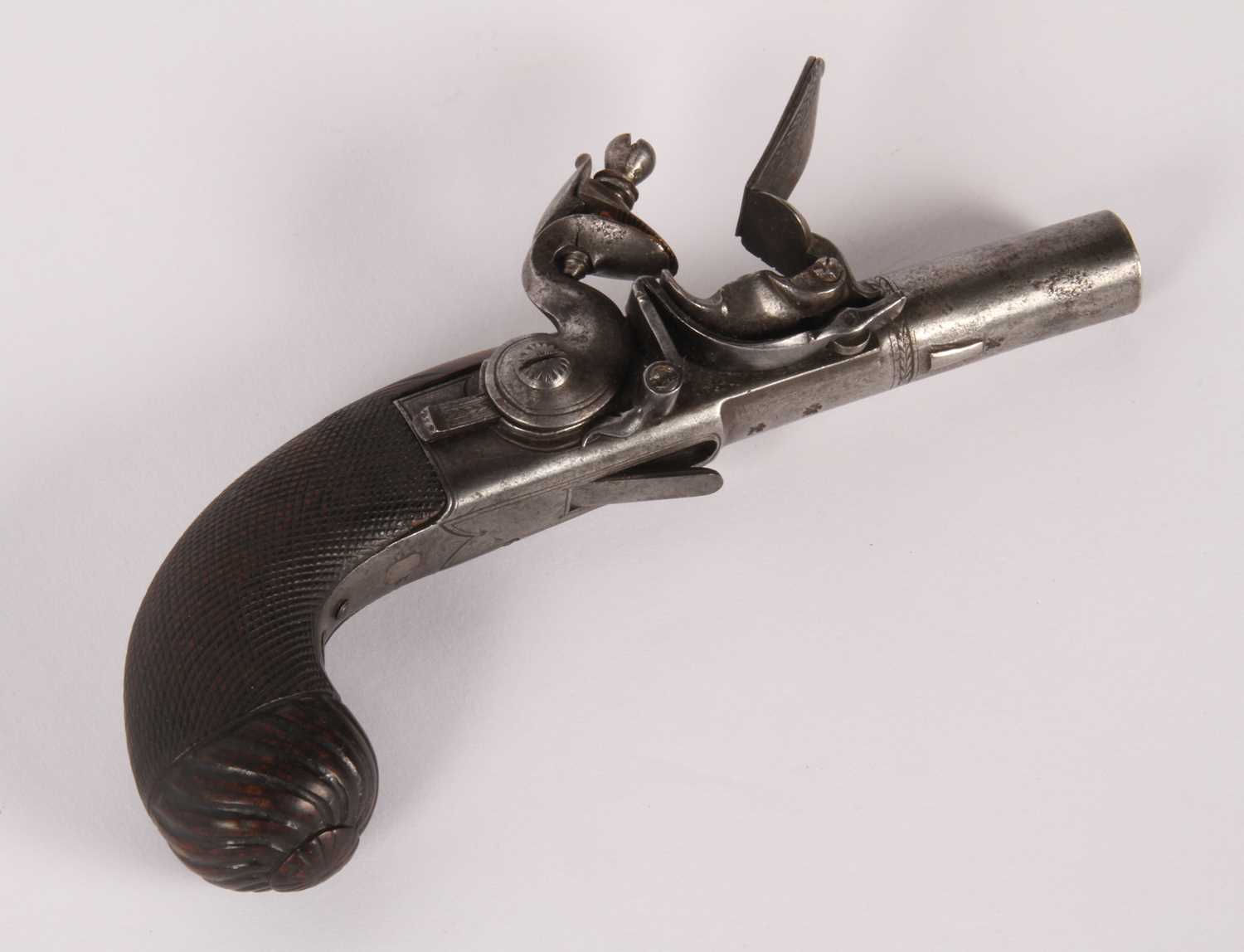 Lot 16 - An 18th century flintlock pocket pistol, by H....