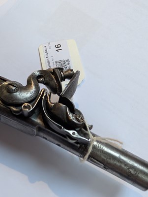 Lot 16 - An 18th century flintlock pocket pistol, by H....