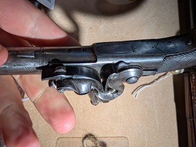 Lot 16 - An 18th century flintlock pocket pistol, by H....