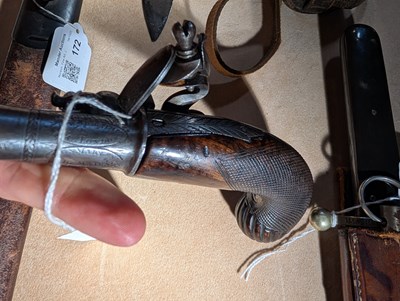 Lot 16 - An 18th century flintlock pocket pistol, by H....