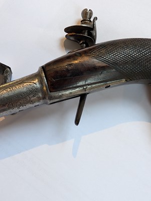Lot 16 - An 18th century flintlock pocket pistol, by H....