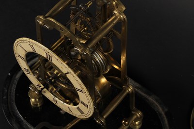 Lot 42 - A brass skeleton clock, late 19th/early 20th...