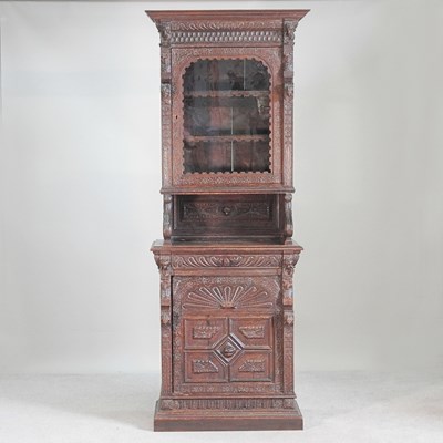 Lot 313 - A 19th century continental carved oak side...