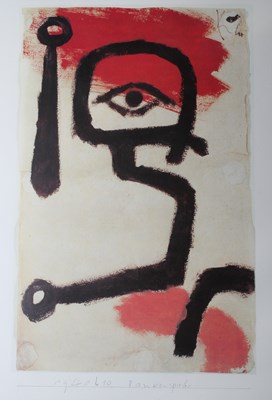 Lot 617 - After Paul Klee, Paukenspieler, print, 68 x...