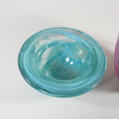 Lot 40 - A Swedish Kosta Boda pink glass vase, with...