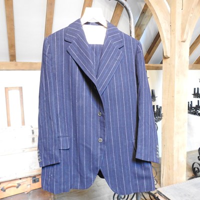 Lot 161 - A 1930's navy blue pinstripe three piece suit