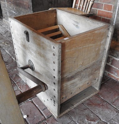 Lot 386 - A vintage wooden milk churn