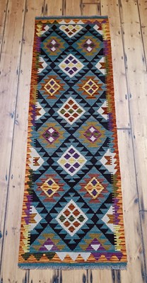 Lot 500 - A Maimana kilim runner, with all over diamond...