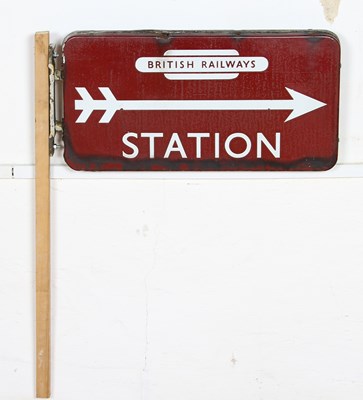 Lot 687 - A British Railways double-sided wall-mounted...