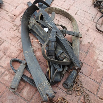 Lot 329 - A black leather ploughing harness