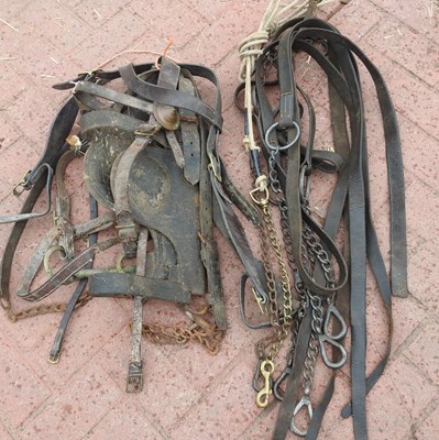 Lot 341 - A collection of heavy horse bridles
