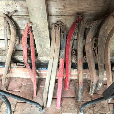 Lot 349 - A collection of six pairs of horse hames