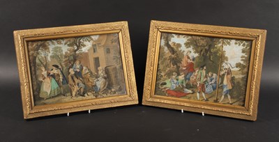 Lot 461 - French School, 18th century, pastoral scene,...