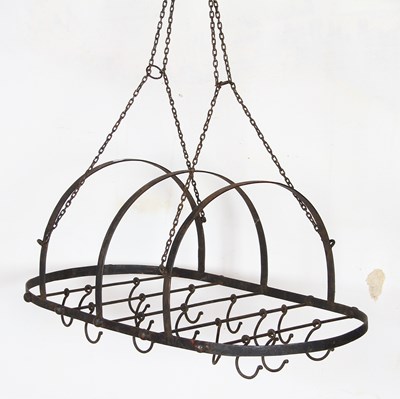 Lot 694 - An iron kitchen pot hanger