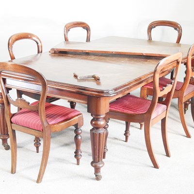 Lot 702 - A Victorian mahogany wind-out extending dining...