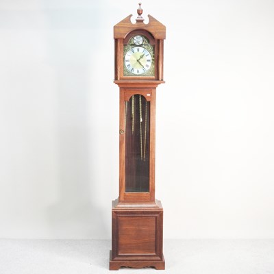 Lot 624 - A modern granddaughter clock, with a brass...