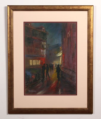 Lot 393 - Ian Mackenzie, street scene, pastel, 44 x 31cm