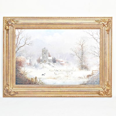 Lot 445 - Michael Matthews, b1933, a snowy landscape,...
