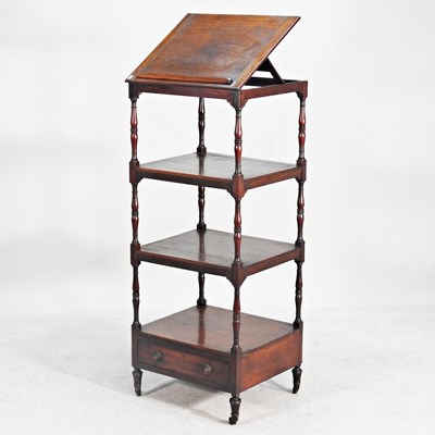 Lot 391 - A Regency mahogany four tier whatnot, with a...
