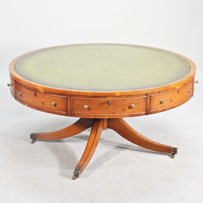 Lot 657 - A Bevan Funnel yew wood drum table, the...