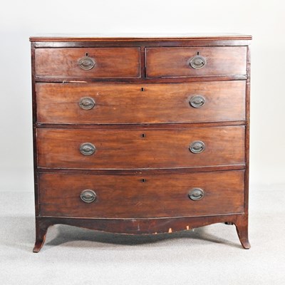 Lot 454 - A 19th century mahogany chest of drawers, on...