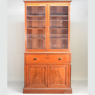 Lot 330 - A 19th century mahogany secretaire bookcase,...