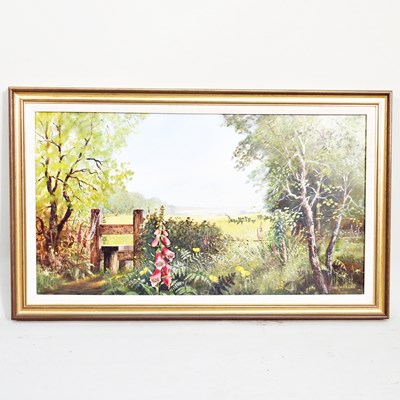 Lot 412 - Linda Wallis, contemporary, landscape with a...