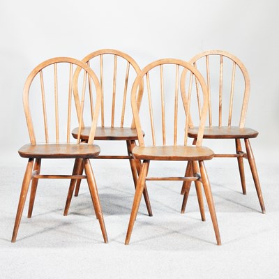 Lot 53 - A set of four 1960s Ercol spindle back dining...