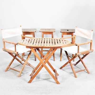 Lot 289 - A pair of folding director's chairs, together...