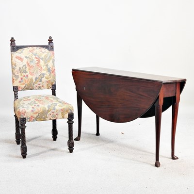 Lot 191 - An 18th century teak drop leaf dining table,...
