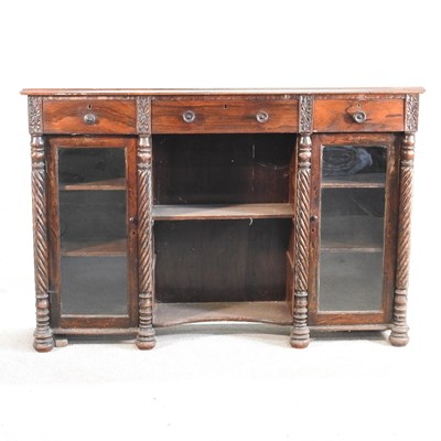 Lot 167 - A Regency rosewood side cabinet, with spirally...