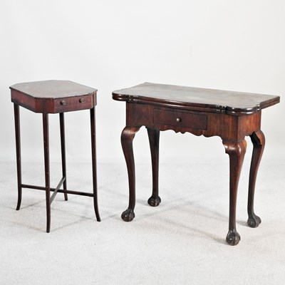 Lot 112 - An 18th century mahogany folding card table,...