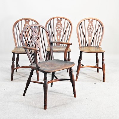 Lot 448 - A set of four early 20th century elm seated...