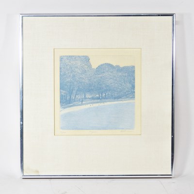 Lot 77 - Harold Altman, 1924-2003, park, etching in...