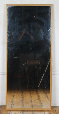 Lot 469 - A large modern oak framed rectangular wall mirror