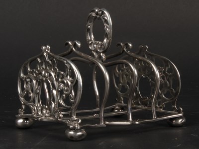 Lot 59 - A Victorian silver toast rack, hallmarked...