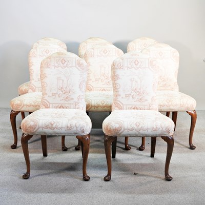 Lot 586 - A set of eight 1930s upholstered dining chairs,...